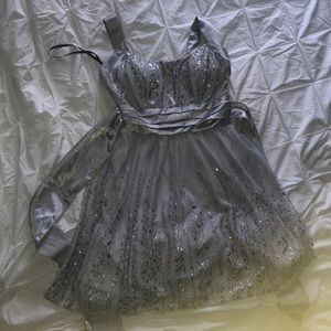 Delia’s silver formal dress